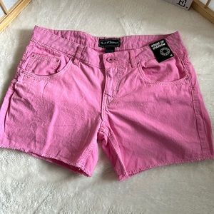 Pink Distressed Shorts